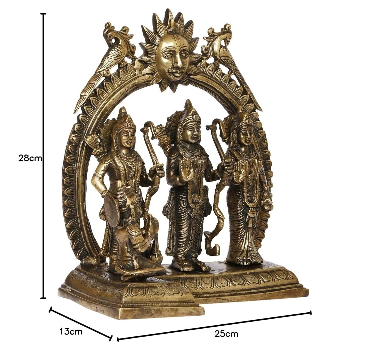 Ram Darbar Lord Rama Sita Laxman Hanuman Brass Family Statue Figurine Sculpture