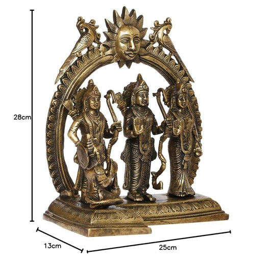 Ram Darbar Lord Rama Sita Laxman Hanuman Brass Family Statue Figurine Sculpture