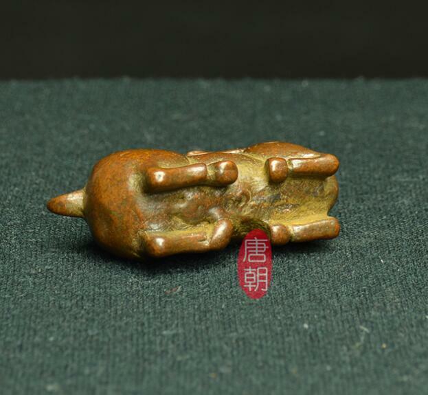 5cm Chinese Collection Antique Sheep Sculpture Tea Pet Fengshui Statue Decor