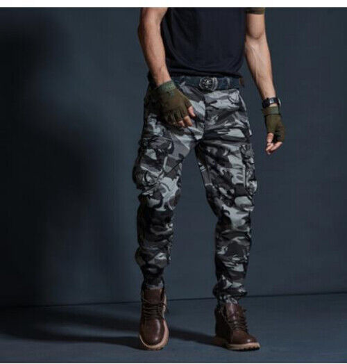 Khaki Pants Men Military Tactical Joggers Camouflage Cargo Pants Army Trousers