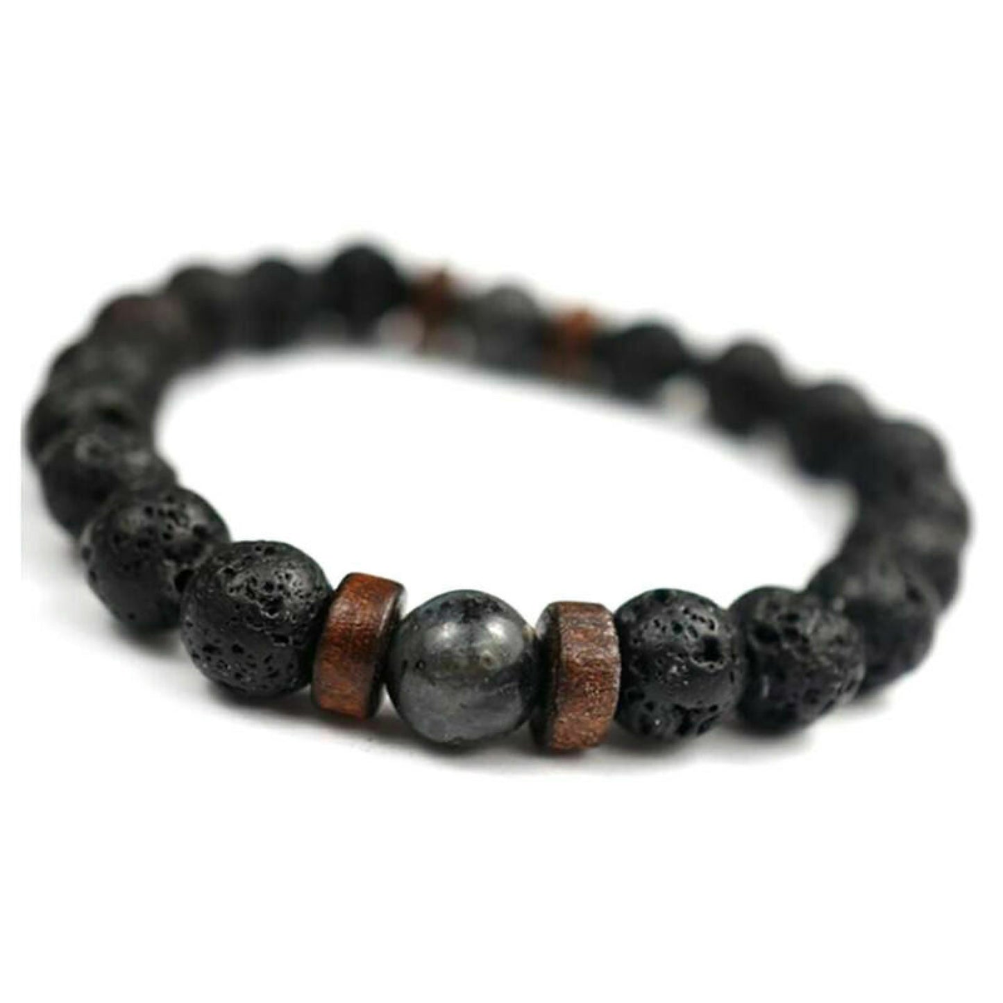 Man/Women Lava Rock Diffuser Bracelet Elastic Natural Stone Yoga Bead Bracelet J