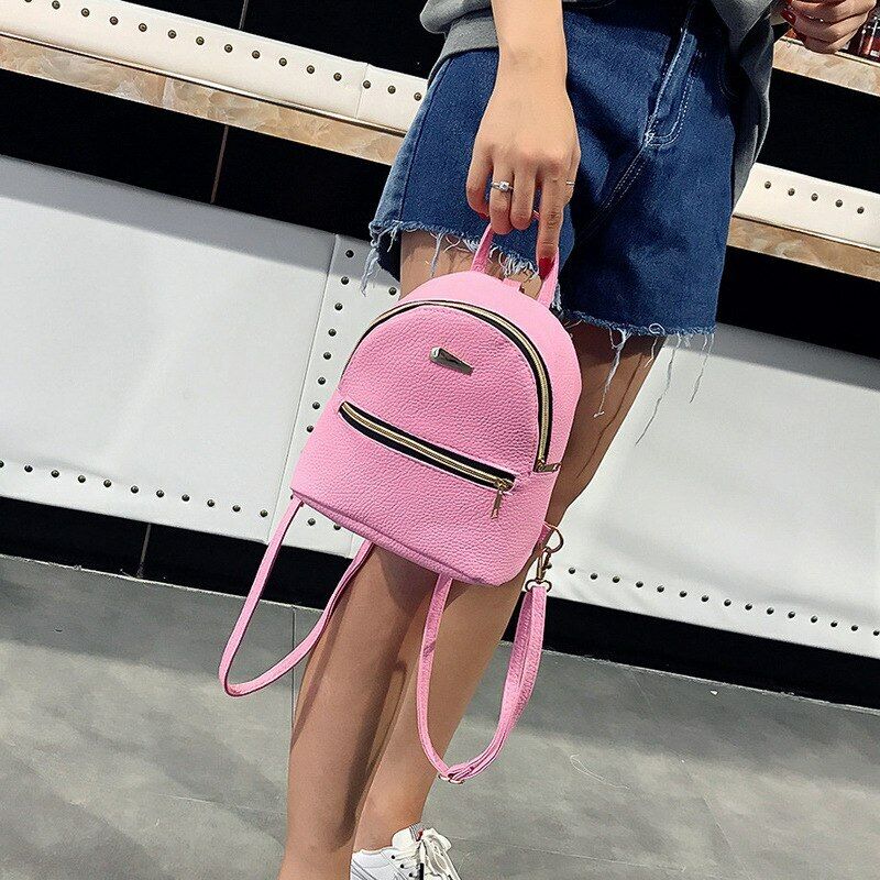 Women's Leather Backpack Satchel Trip Campus Female Rucksack Girls Shoulder Bag