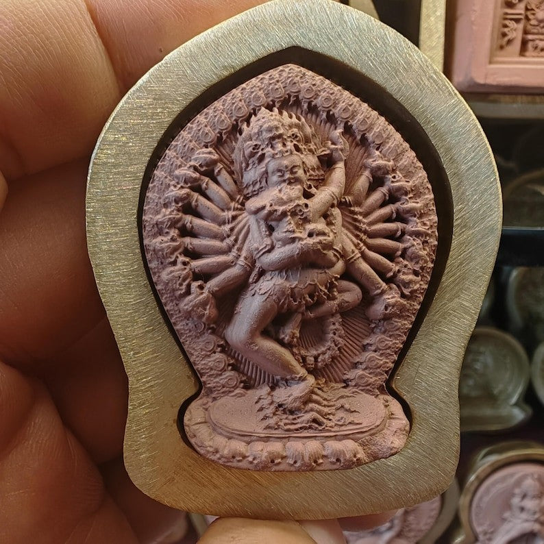 The Blissful Vajra - Hevajra Tsa Tsa Mold | Old Version Tibetan Statue Mould 4cm
