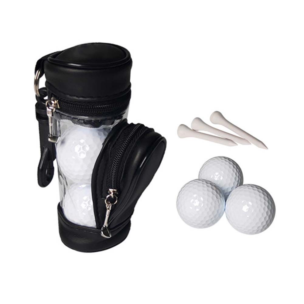 Portable Mini Golf Ball Bag Leather Hanging Waist Carrier Golf Tees Holders Kit