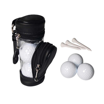 Portable Mini Golf Ball Bag Leather Hanging Waist Carrier Golf Tees Holders Kit