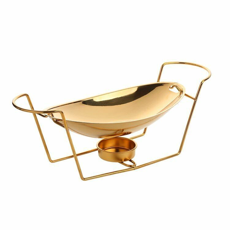Kitchen Alcohol Stove 38.5x10.5x14.5cm Stainless Steel Chafing Dish Fuel Boilers