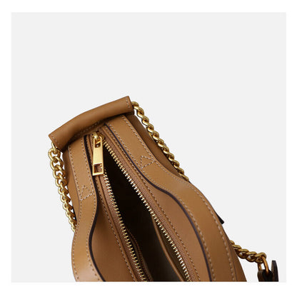 Small Mini Real Leather Shoulder Bag Tote Pouch w/ Chain Straps Fashion Handbag