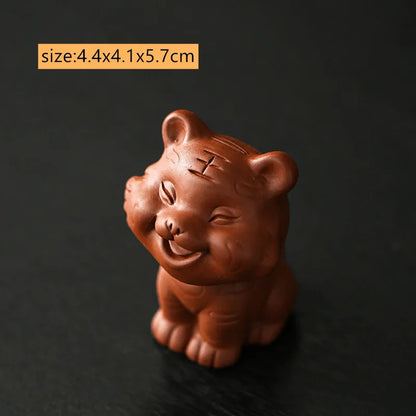 Chinese Zodiac ZishaTea Pet Animal Statue Decoration Handmade Sculpture Tea Set