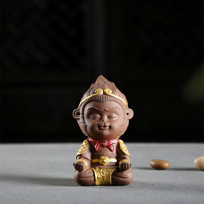 Creative Tea Pet Small Monkey King Statue Sunwukong Bar House Warming Gift China