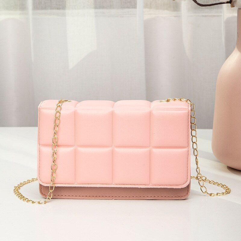Synthetic Leather Shoulder Bag Chain Rhomboid Crossbody Purse Handbags Phone Bag
