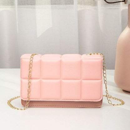 Synthetic Leather Shoulder Bag Chain Rhomboid Crossbody Purse Handbags Phone Bag