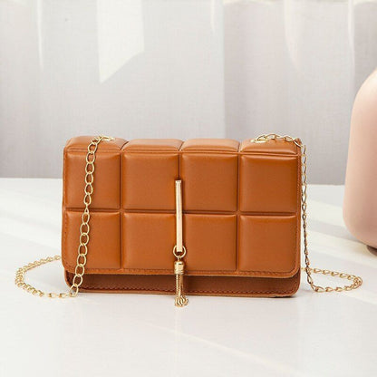 Synthetic Leather Shoulder Bag Chain Rhomboid Crossbody Purse Handbags Phone Bag