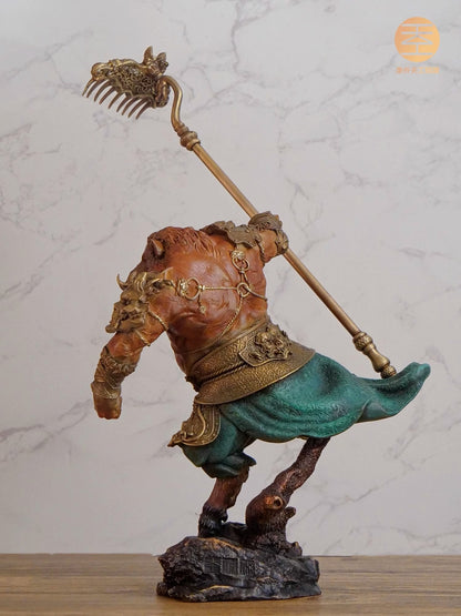 12.5" Brass Pigsy Statue Marshal Tianpeng Figure Sculpture Artwork Collection