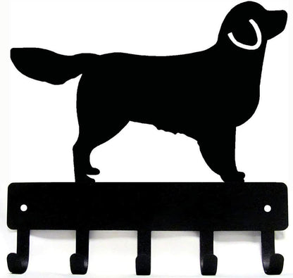 Golden Retriever - Key Rack & Dog Leash Hanger- 6inch/9 inch Wide Metal Wall Art