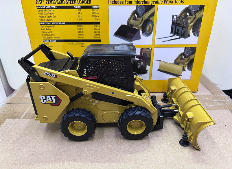 1:16 DM CAT272D3 SKID STEER LOADER &4 WORK TOOLS Machine Equipment Diecast Model