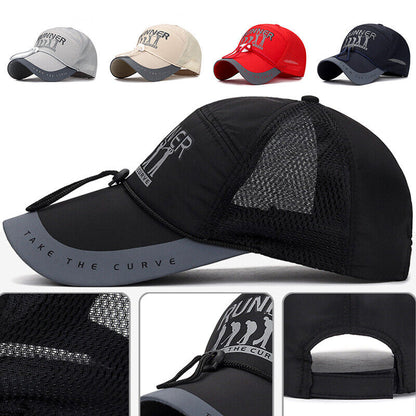 Men Printed Baseball Cap Wind-proof Hat Fishing Hat Neutral Long-brimmed Sun Hat
