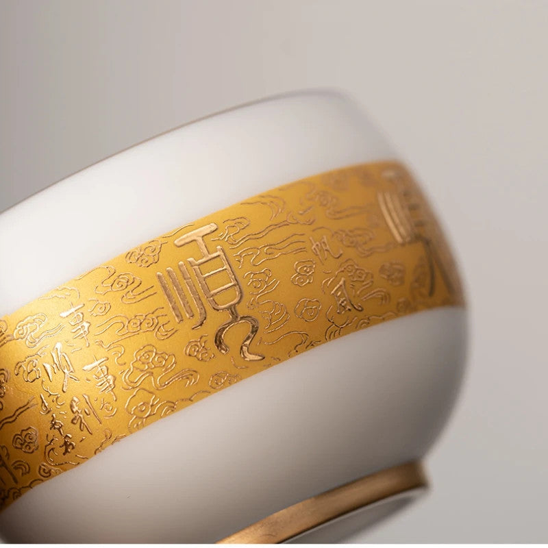 150ml Handmade Fat Mutton Jade Porcelain Tea Cup White Jade Master Cup Kung fu