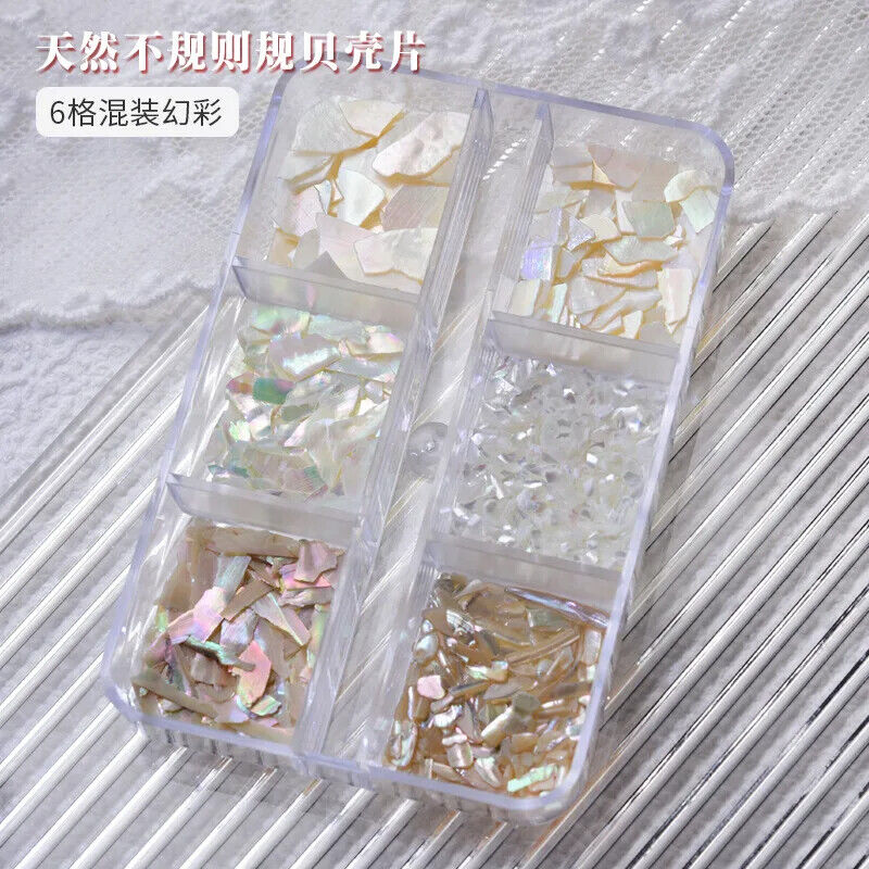Nail Art Charms Flakes Abalone 3D Irregular Slice Shell Stone DIY Manicure Decor