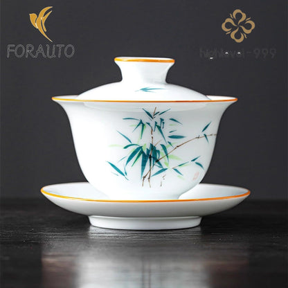 Porcelain Gaiwan Teacup Tea Set 130ml 4.5oz Traditional Chinese Tea Bowl