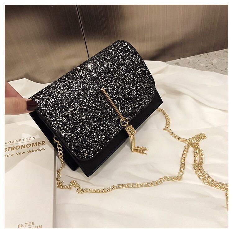 Women Bag Chain Shoulder Bag for Girl Gift Material Black Green Red