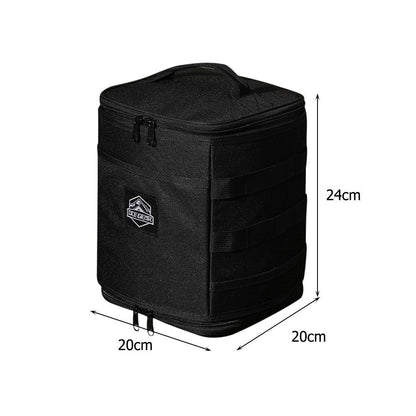 Outdoor Camping Bag Stove Canister Pot Carry Picnic Basket Foldable Tableware