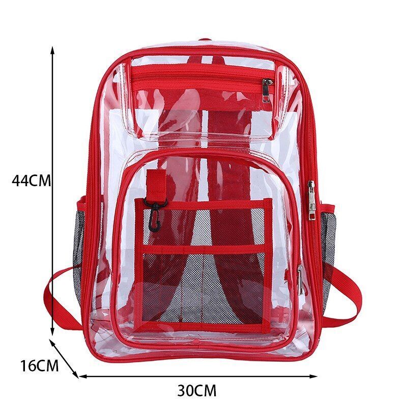 PVC Transparent School Bag Men Through Backpacks Large Backpack Travel Back Bags