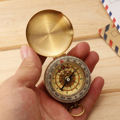 Camping Compass Glow in Dark Survive Metal Pocket Navigation Tool Hiking Outdoor