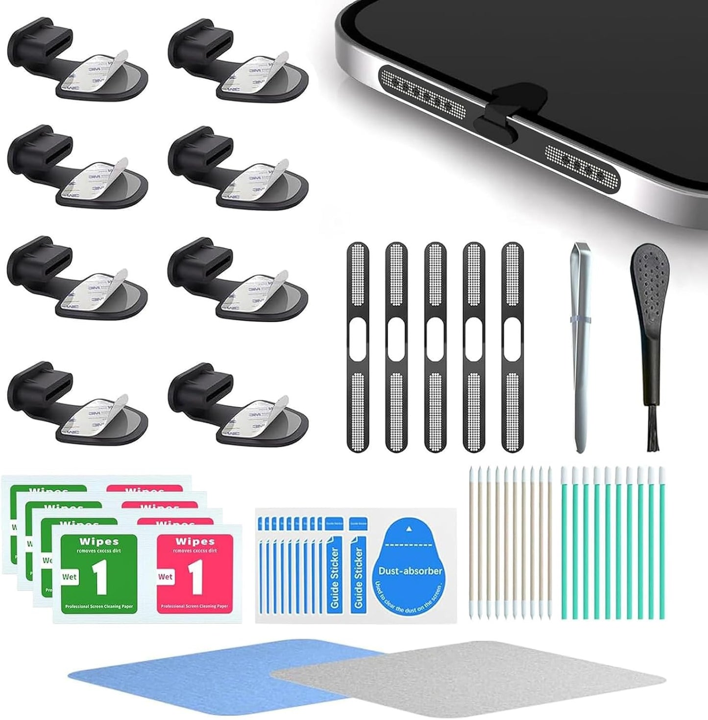 8 Pack USB C Dust Plugs,Anti-Lost USB Type C Plug Cover,Charging Port Dust Cover