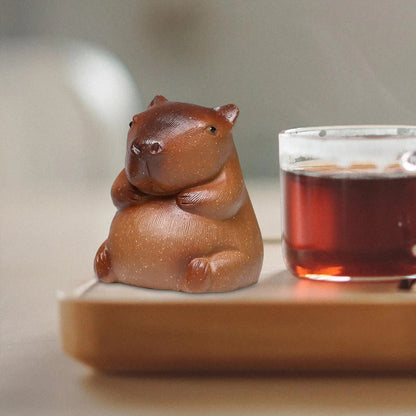 Capybara Tea Pet Statue Yixing Tea Pet Ornaments Pottery Clay Sculpture