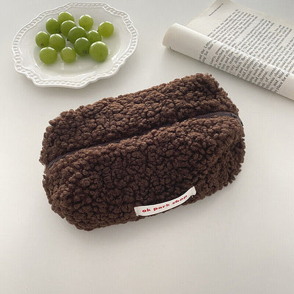 Cashmere Pencil Bag Case for Colored Pencils Plush Pencil Bag Zipper Bag QF