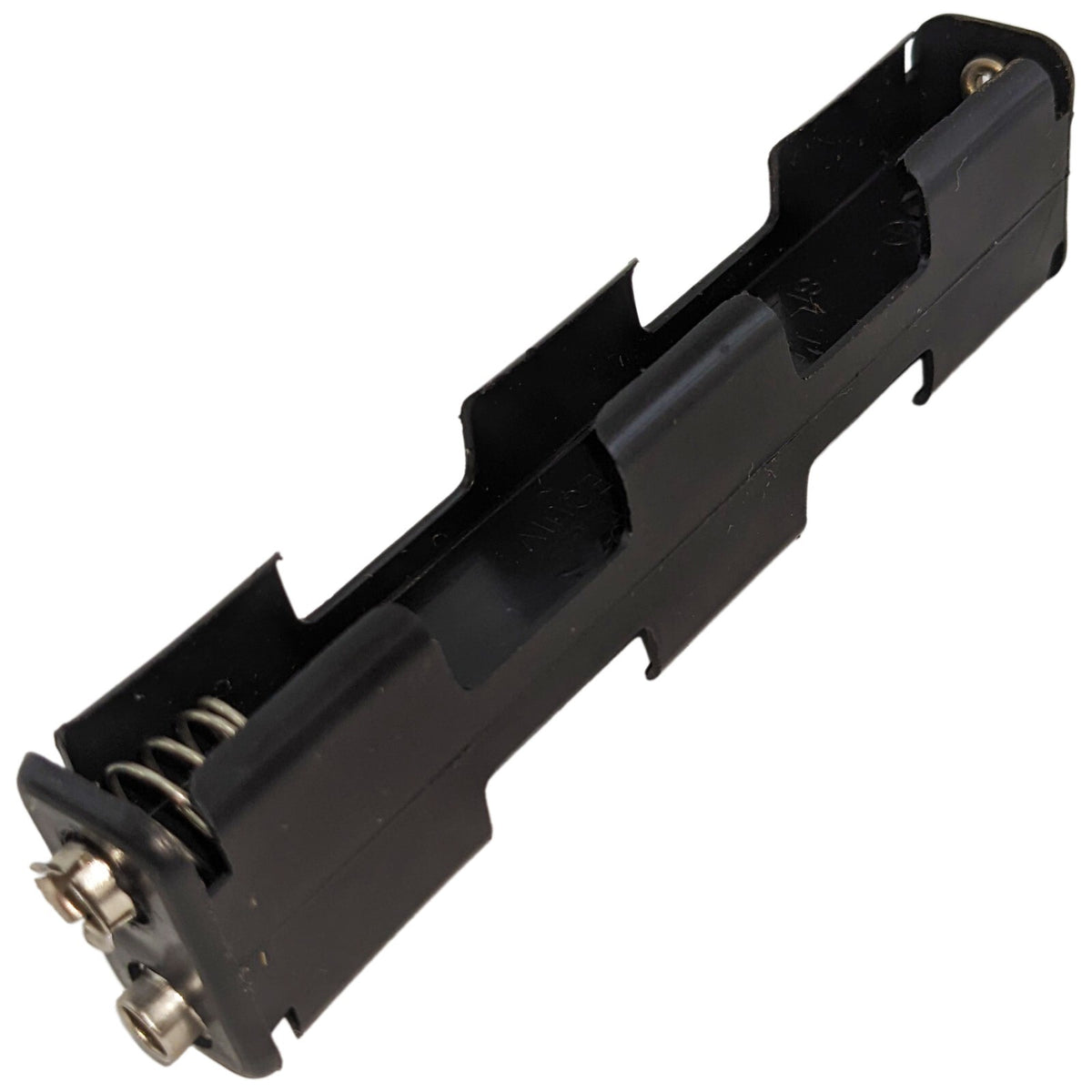 4 "AA" Battery Holder with Snap Connector, Plastic Case (4.40" x 0.66" x 1.00")