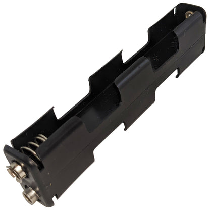4 "AA" Battery Holder with Snap Connector, Plastic Case (4.40" x 0.66" x 1.00")