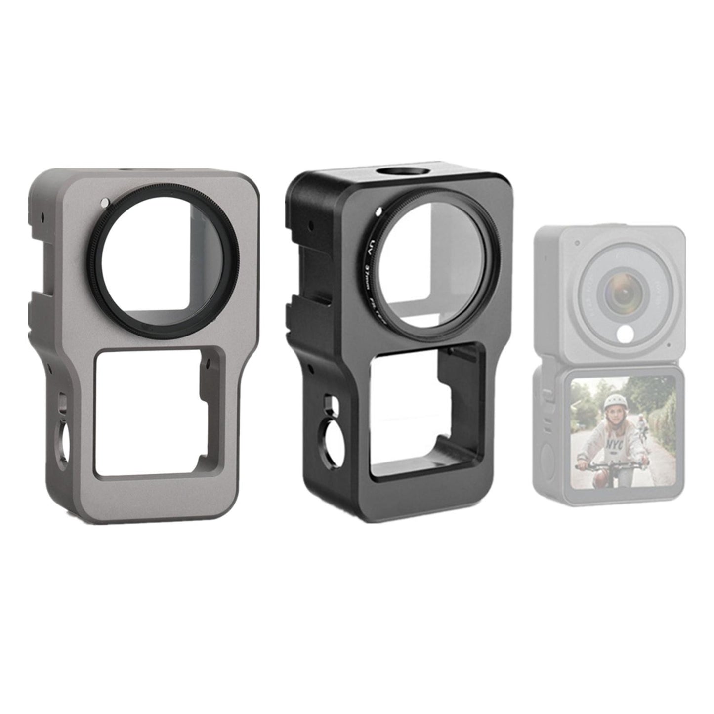 Camera Protective Frame Cover+UV Filter+Lens Cover+Adapter For DJI Action 2 D