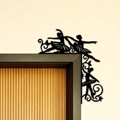 1pc Metal Ballerina Decorative Wall Sticker Door Corner Decoration
