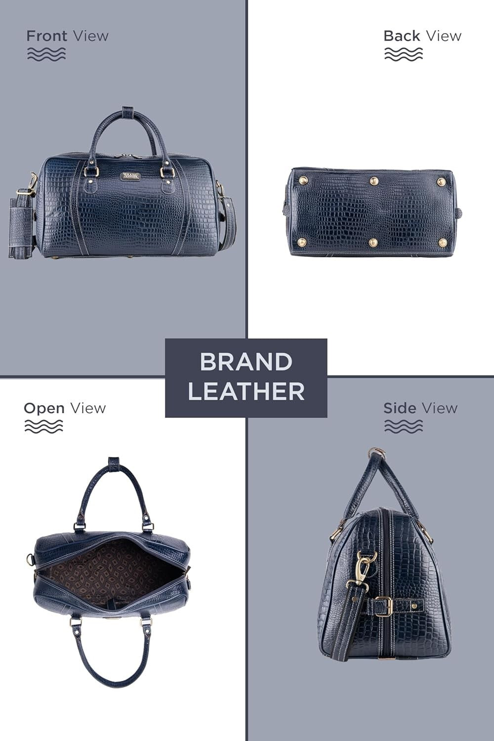 Genuine Leather Travel Duffel Bag Weekend Luggage Leather Duffle Bag