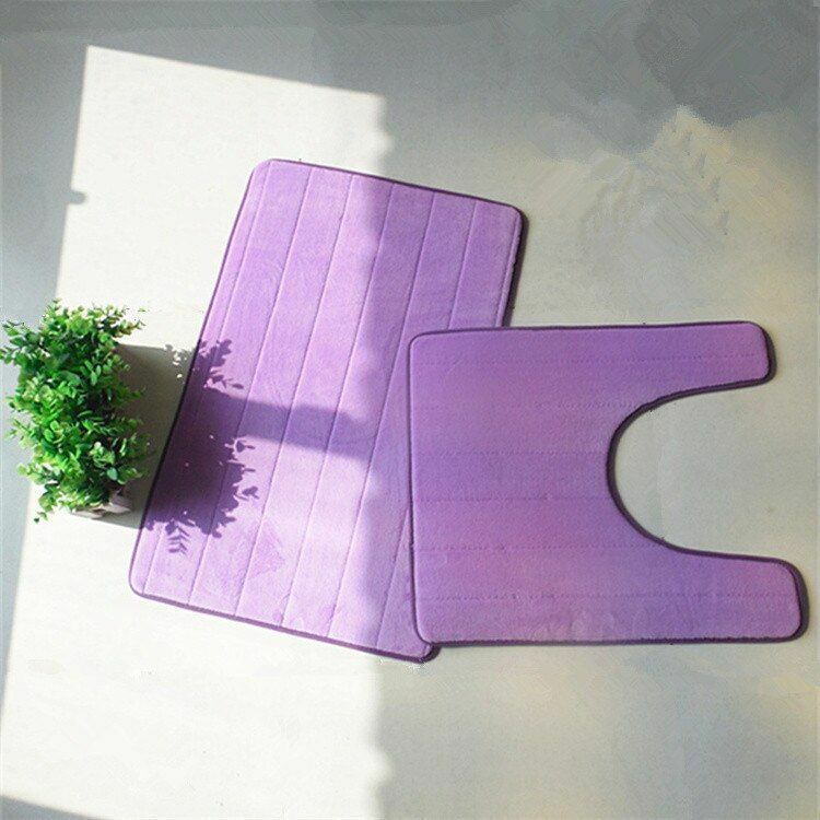 3Pcs/Set Memory Foam Bath Mat Modern Floor Anti-Slip Bathroom Rug Kitchen Carpet