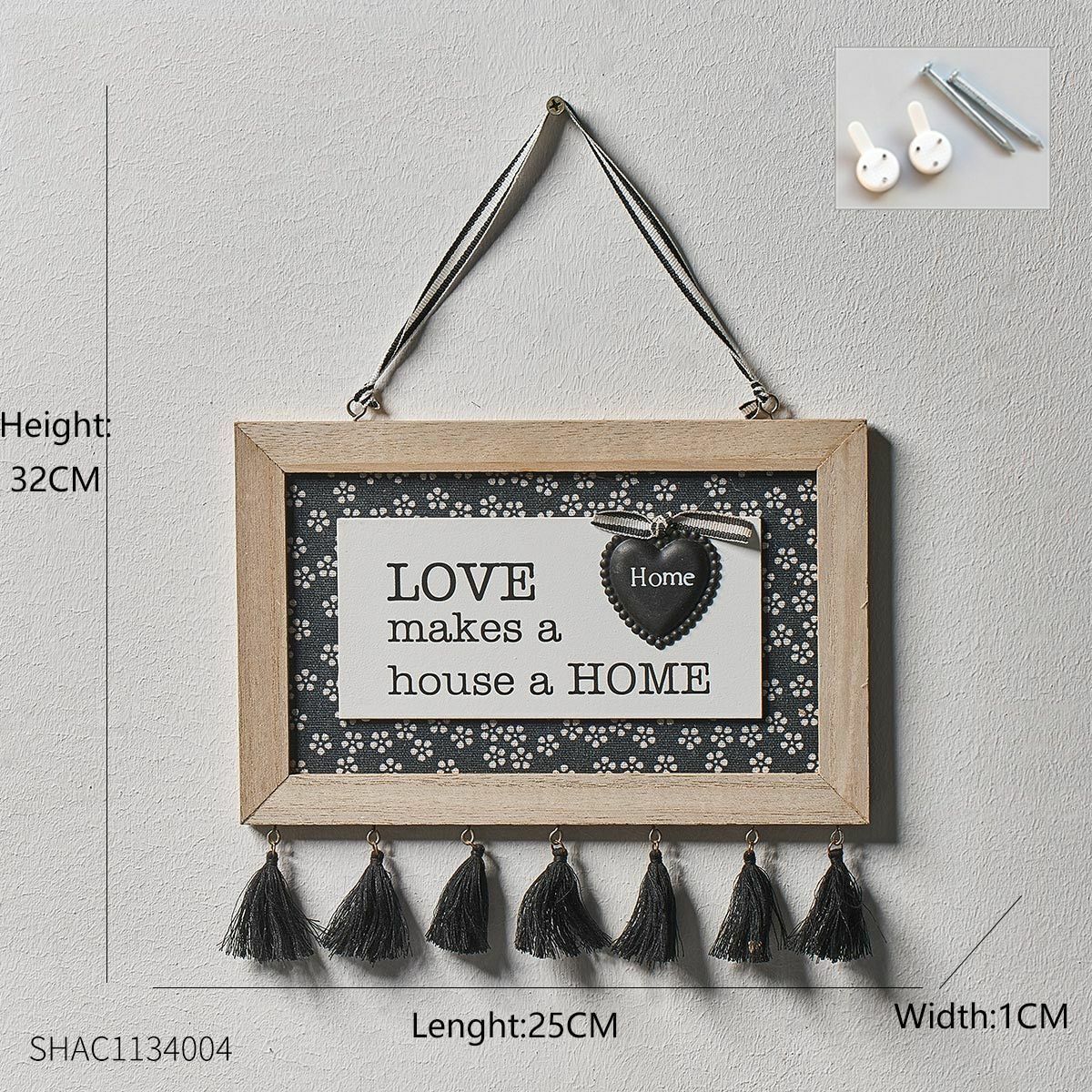 Key Holder Hanger Wall Hanging Wood Wall Organizer Rectangle House Shape Rack