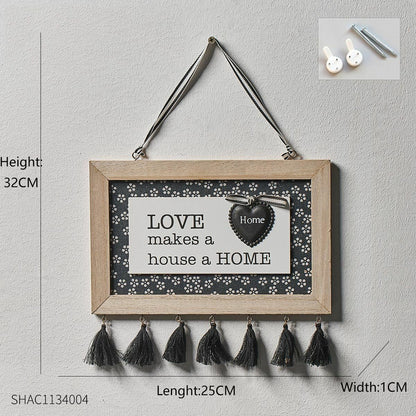 Key Holder Hanger Wall Hanging Wood Wall Organizer Rectangle House Shape Rack