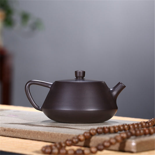 4.9" China Yixing Zisha Pottery Black Clay Handmade 210cc Scenery Teapot 江南水乡