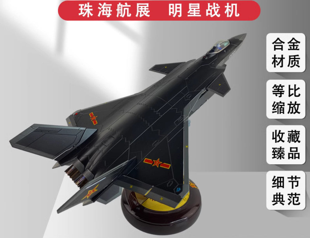 1:48 46CM J-20 Stealth Fighter Jet Aeroplane Diecast Military Aircraft Model