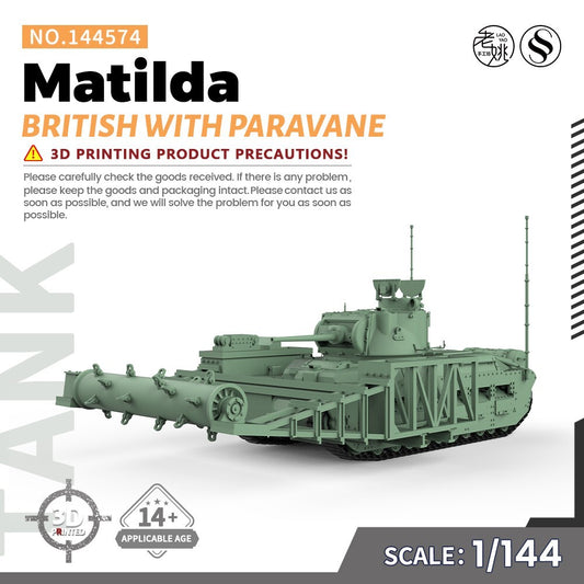 SSMODEL SS144574 1/144 Military Model Kit British Matilda With Paravane