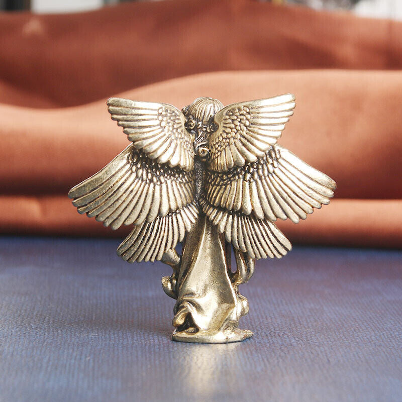 Solid Brass Angel Figurine Small Angel Statue House Decoration Figurines Gift