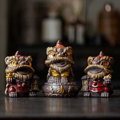 Awakening Lion Ornament Ceramic Lion Tea Pet Decorative Crafts Gift