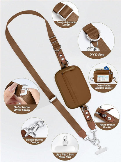 Clip and Go Strap for Phone with Wallet Crossbody Phone Lanyard Adjustable and D