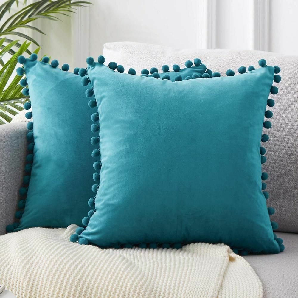 Cushion Cover Soft Velvet Decorative Pillows Throw Case Solid Luxury Homes Seat