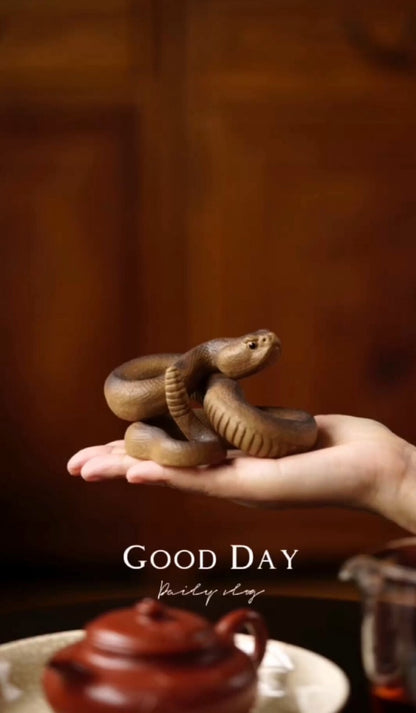 chinese yixing zisha handmade snake tea pet decoration DuanClay lingshe xianrui