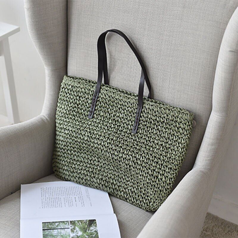 Woven Straw Beach Bags Women Handbag Female Shoulder Bag