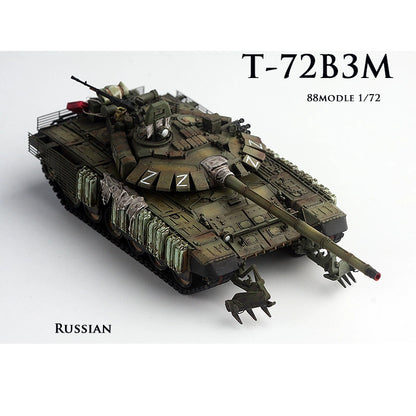 1/72 88MODLE Russian T-72B3M T72 Tank With Roof Battle Damage Edition Model