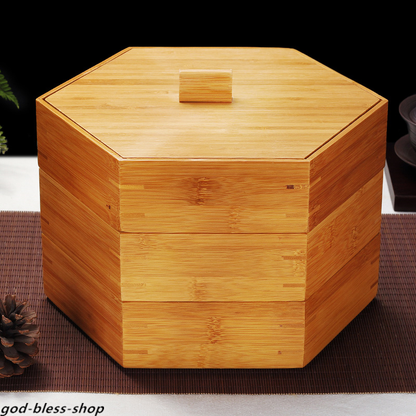 Bamboo Box For Pu'er Tea Cake Canister Jar For Loose Tea Multi-functional Box