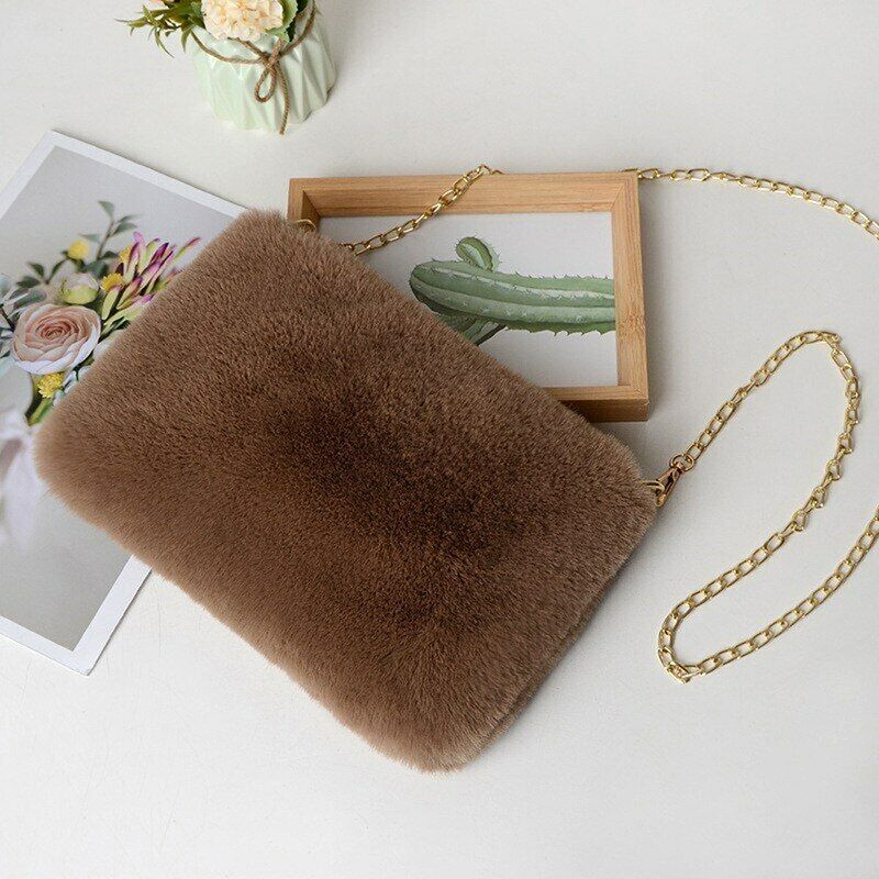 Pretty Cute Faux Rabbit Fur Handbag Shoulder Messenger Bag Fashion Long FurGrass